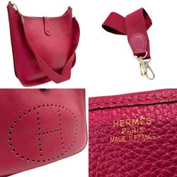 Hermes HERMES Shoulder Bag Evelyn 1 MM Taurillon Clemence Red Men's Women's z2512