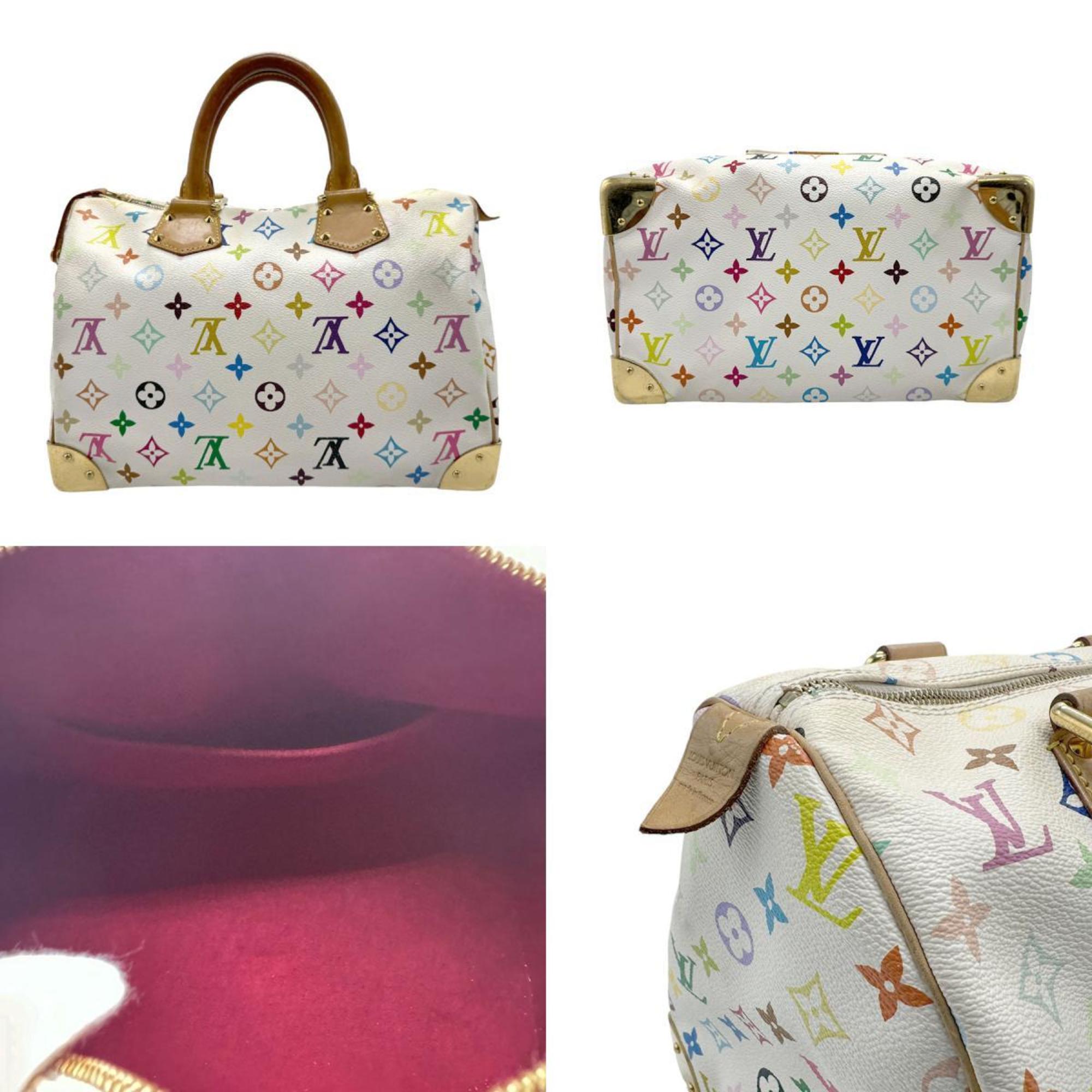 Louis Vuitton LOUIS VUITTON Handbag Monogram Multicolor Speedy 30 Blanc Women's M92643 n0429