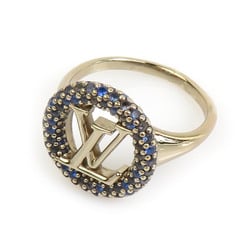 Louis Vuitton LOUIS VUITTON Ring Metal Rhinestone Gold Blue Men's Women's M1266L e59265k