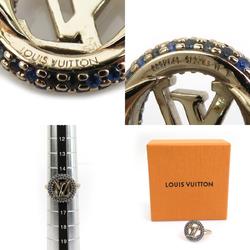 Louis Vuitton LOUIS VUITTON Ring Metal Rhinestone Gold Blue Men's Women's M1266L e59265k