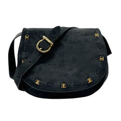 Salvatore Ferragamo Vara Suede Black Shoulder Bag for Women z2537