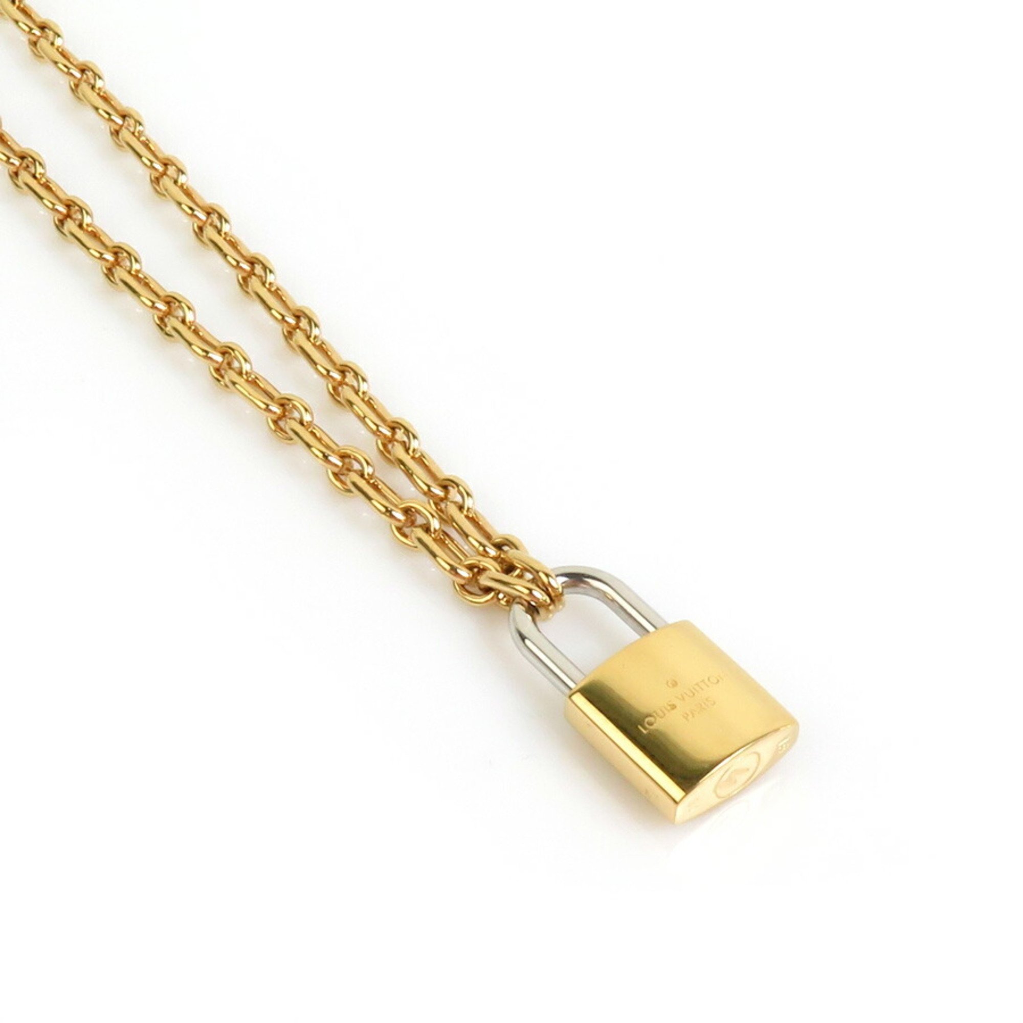 Louis Vuitton LOUIS VUITTON Necklace, Lock Me Metal, Gold x Silver, Men's, Women's, M62858, 55747g