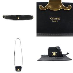 CELINE Shoulder Bag Claude Calf Leather Black Gold Women's e59274a