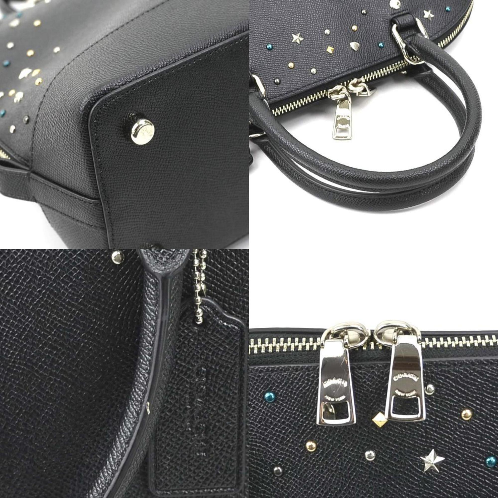 COACH handbag shoulder bag leather black ladies r10172g