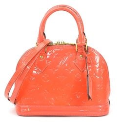 Louis Vuitton LOUIS VUITTON Handbag Shoulder Bag Monogram Vernis Alma BB Patent Leather Orange Pink Gold Women's e59234a