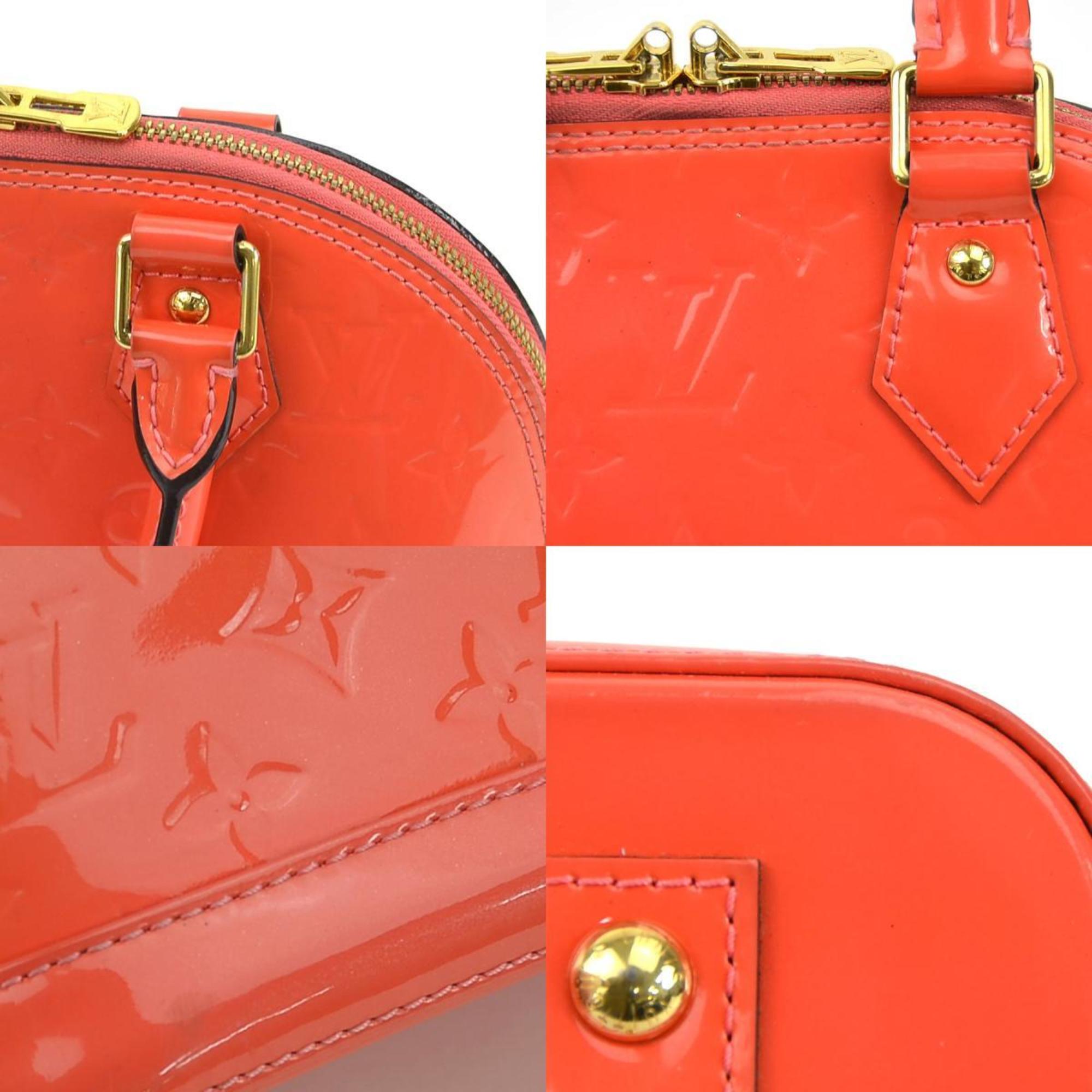 Louis Vuitton LOUIS VUITTON Handbag Shoulder Bag Monogram Vernis Alma BB Patent Leather Orange Pink Gold Women's e59234a