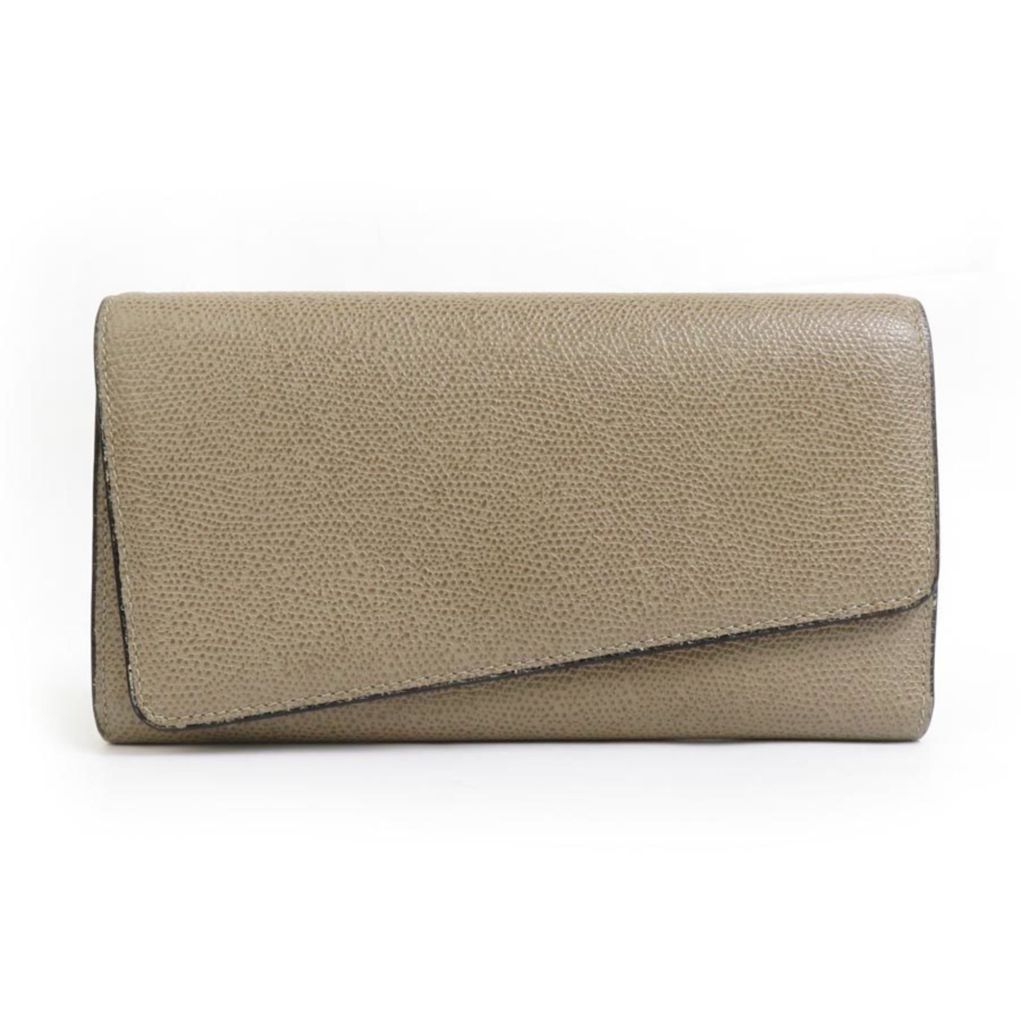 Valextra Long Wallet Leather Beige Men's Women's 55742m