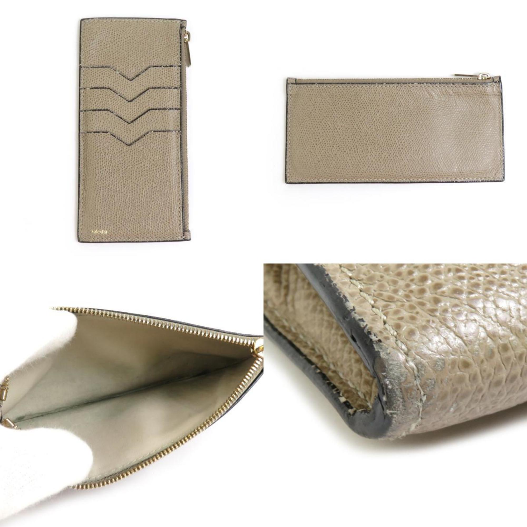 Valextra Long Wallet Leather Beige Men's Women's 55742m