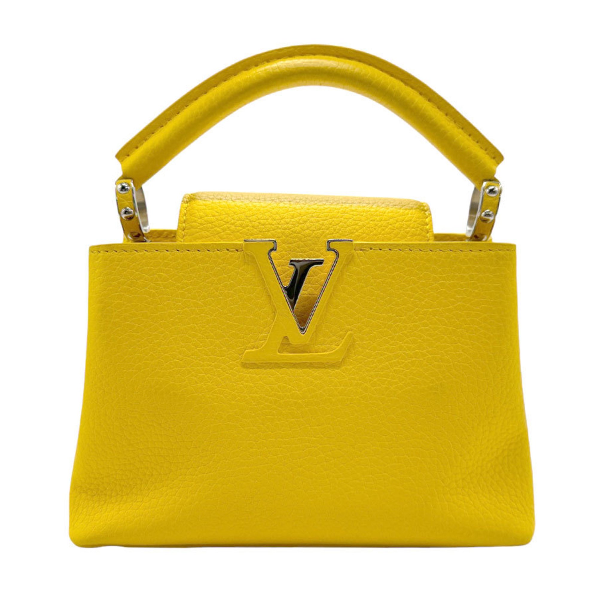 LOUIS VUITTON Handbag Shoulder Bag Capucines MINI Leather Yellow Women's z2547