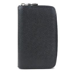 Louis Vuitton LOUIS VUITTON Wallet/Coin Case Taiga Zippy Coin Purse Black Silver Men's M30511 e59239a