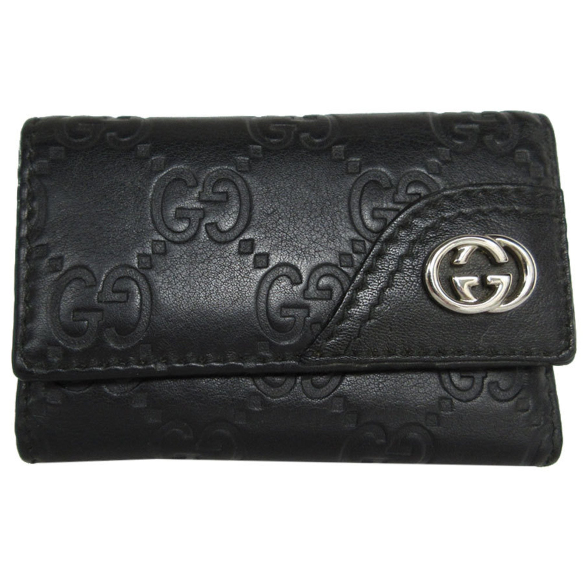 GUCCI key case leather black men's women's 181680 s0338a