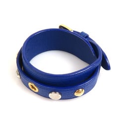 Louis Vuitton LOUIS VUITTON Bracelet Spike It Leather Blue Women's M6693 55750g