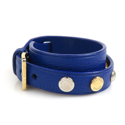 Louis Vuitton LOUIS VUITTON Bracelet Spike It Leather Blue Women's M6693 55750g