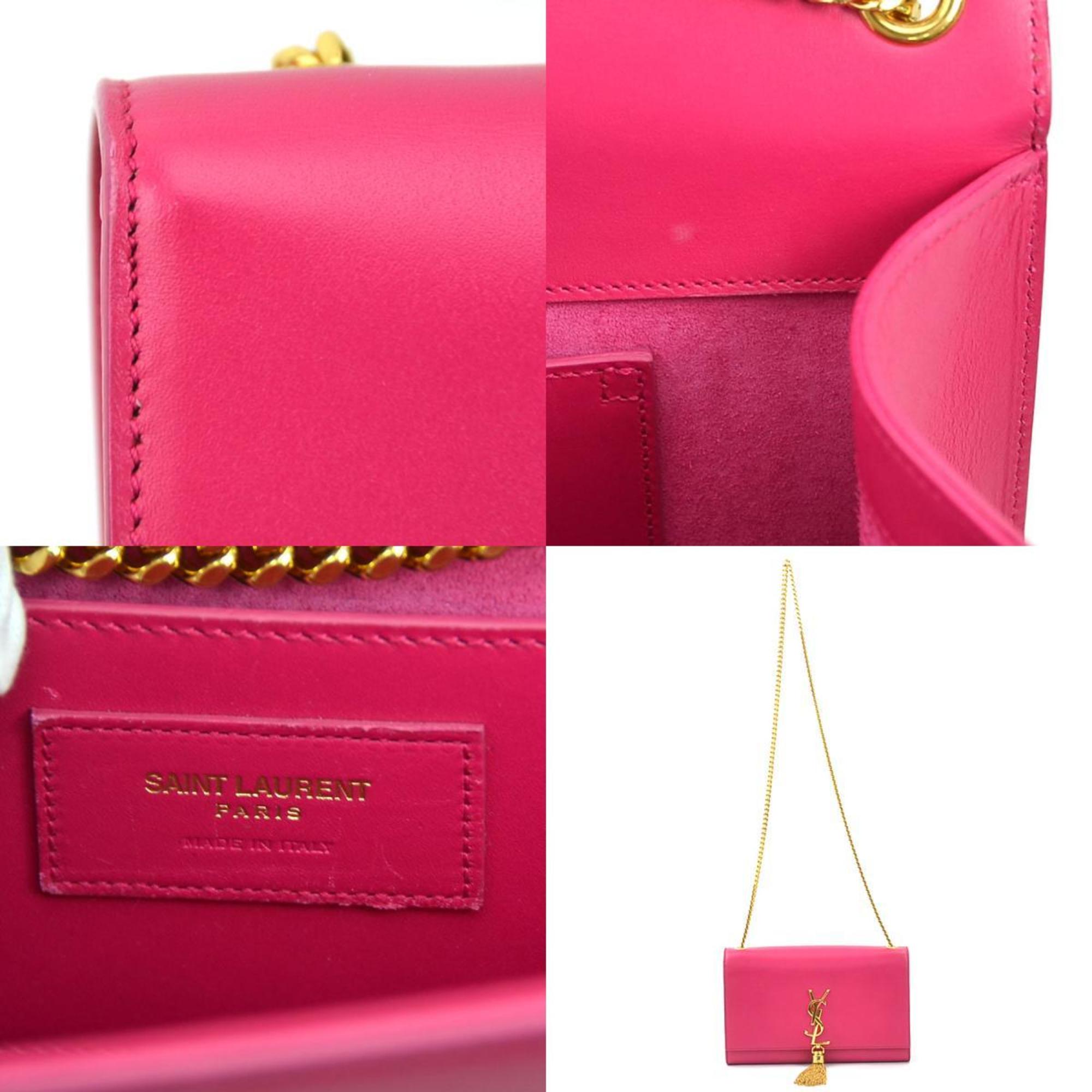 Saint Laurent shoulder bag, leather, pink, women's, 354119, 99978g