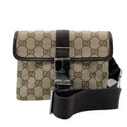 GUCCI Body bag Waist GG canvas Beige Brown Men's Women's 131236 n0412