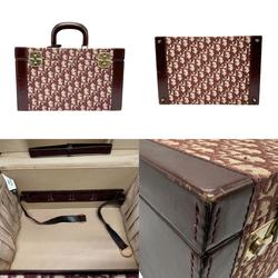 Christian Dior Makeup Box Canvas Leather Bordeaux Women's n0417