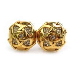 CHANEL Earrings Metal Rhinestone Gold Silver Women's e59267a