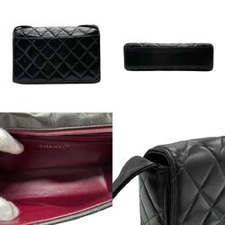 CHANEL Shoulder Bag Leather Black Women's n0411