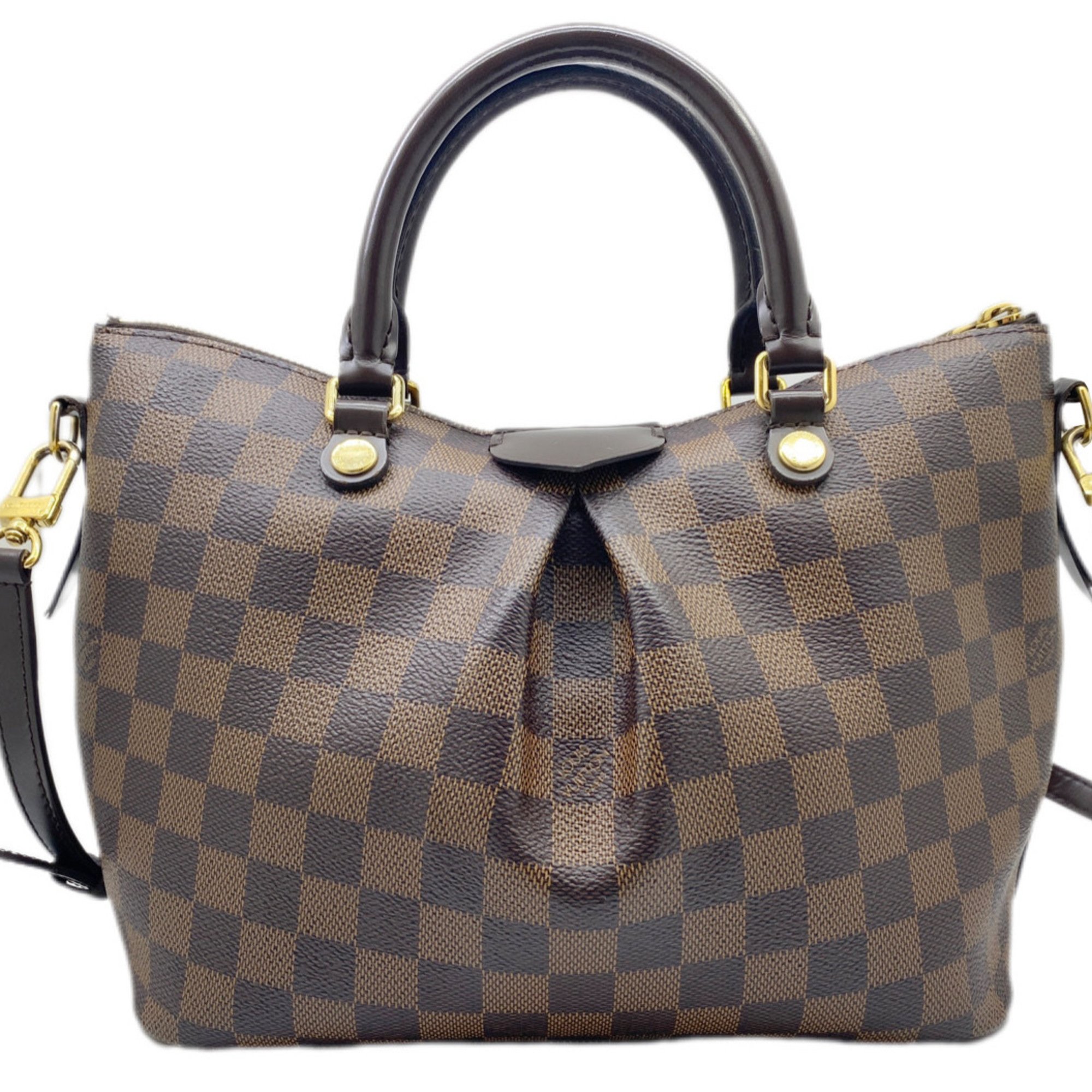 LOUIS VUITTON Siena PM Damier Ebene N41545 Handbag Bag Shoulder Leather Brown Women's