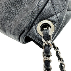 CHANEL Coco Mark Chain Shoulder Bag Caviar Skin Black 14 Series Women's