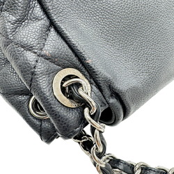 CHANEL Coco Mark Chain Shoulder Bag Caviar Skin Black 14 Series Women's