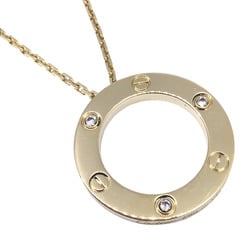 Cartier Love Circle Necklace 3P Diamond B7014500 K18YG Half LOVE Product 18K Yellow Gold Women's Men's