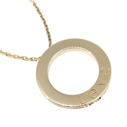 Cartier Love Circle Necklace 3P Diamond B7014500 K18YG Half LOVE Product 18K Yellow Gold Women's Men's