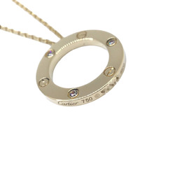 Cartier Love Circle Necklace 3P Diamond B7014500 K18YG Half LOVE Product 18K Yellow Gold Women's Men's