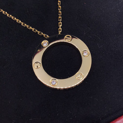 Cartier Love Circle Necklace 3P Diamond B7014500 K18YG Half LOVE Product 18K Yellow Gold Women's Men's