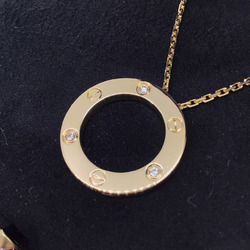 Cartier Love Circle Necklace 3P Diamond B7014500 K18YG Half LOVE Product 18K Yellow Gold Women's Men's