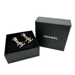 CHANEL Coco Mark Color Stone Chain Earrings ABA101 C23C Women's