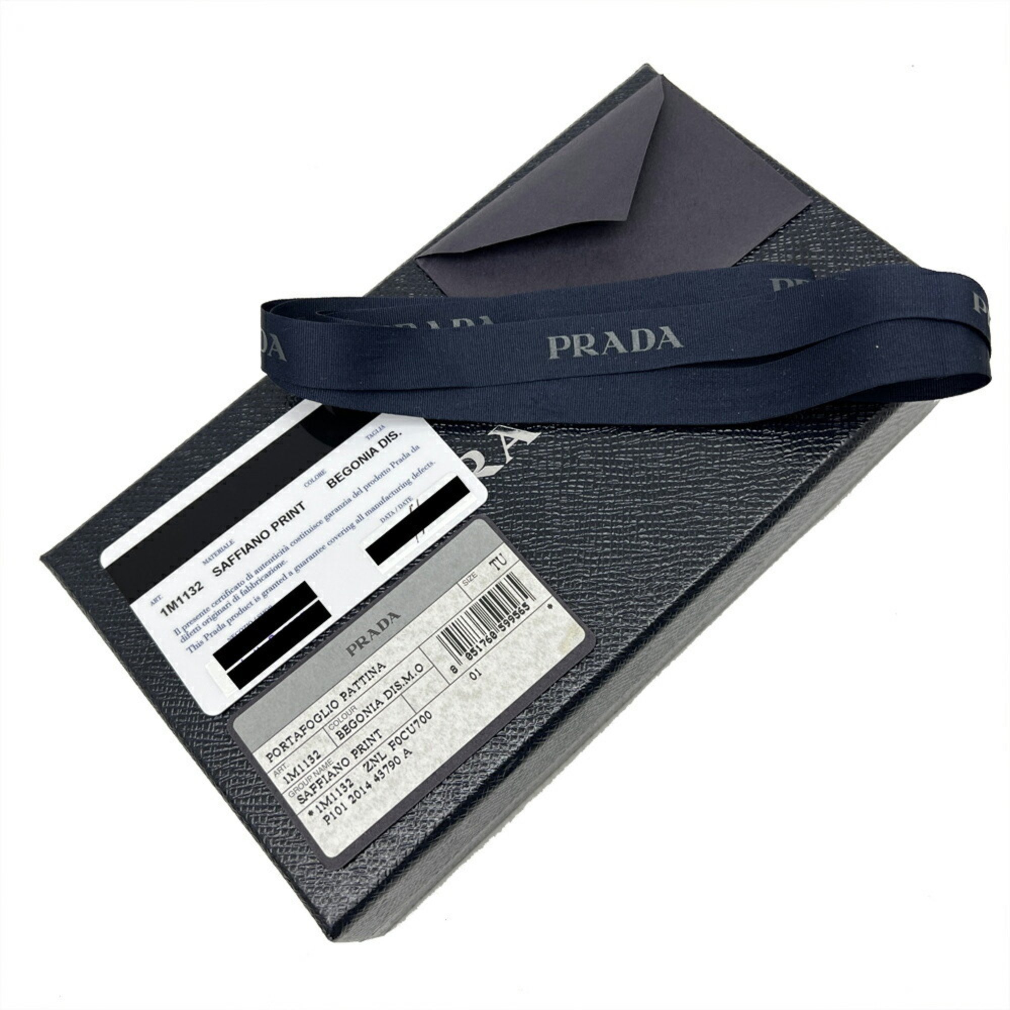 PRADA Prada Bi-fold Long Wallet, Pink 1M11322, Leather, Business Card Holder, Case, Multicolor, Women's