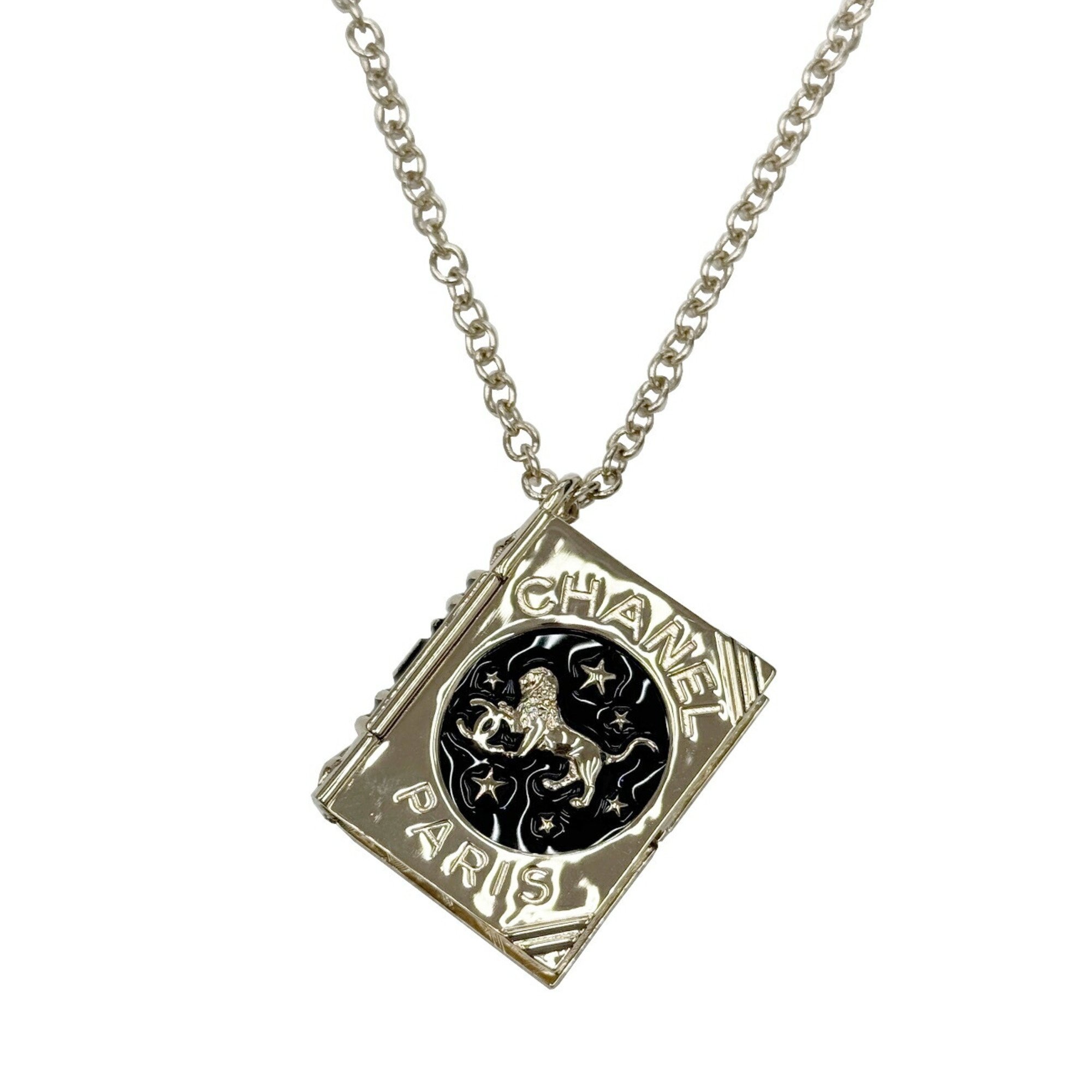 CHANEL Coco Mark Lion No.5 Book Charm Necklace AB7521 B22C Women's Men's