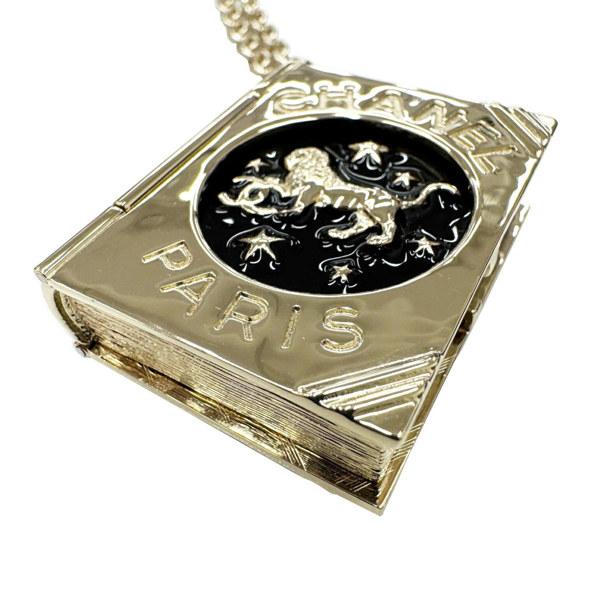 CHANEL Coco Mark Lion No.5 Book Charm Necklace AB7521 B22C Women's Men's