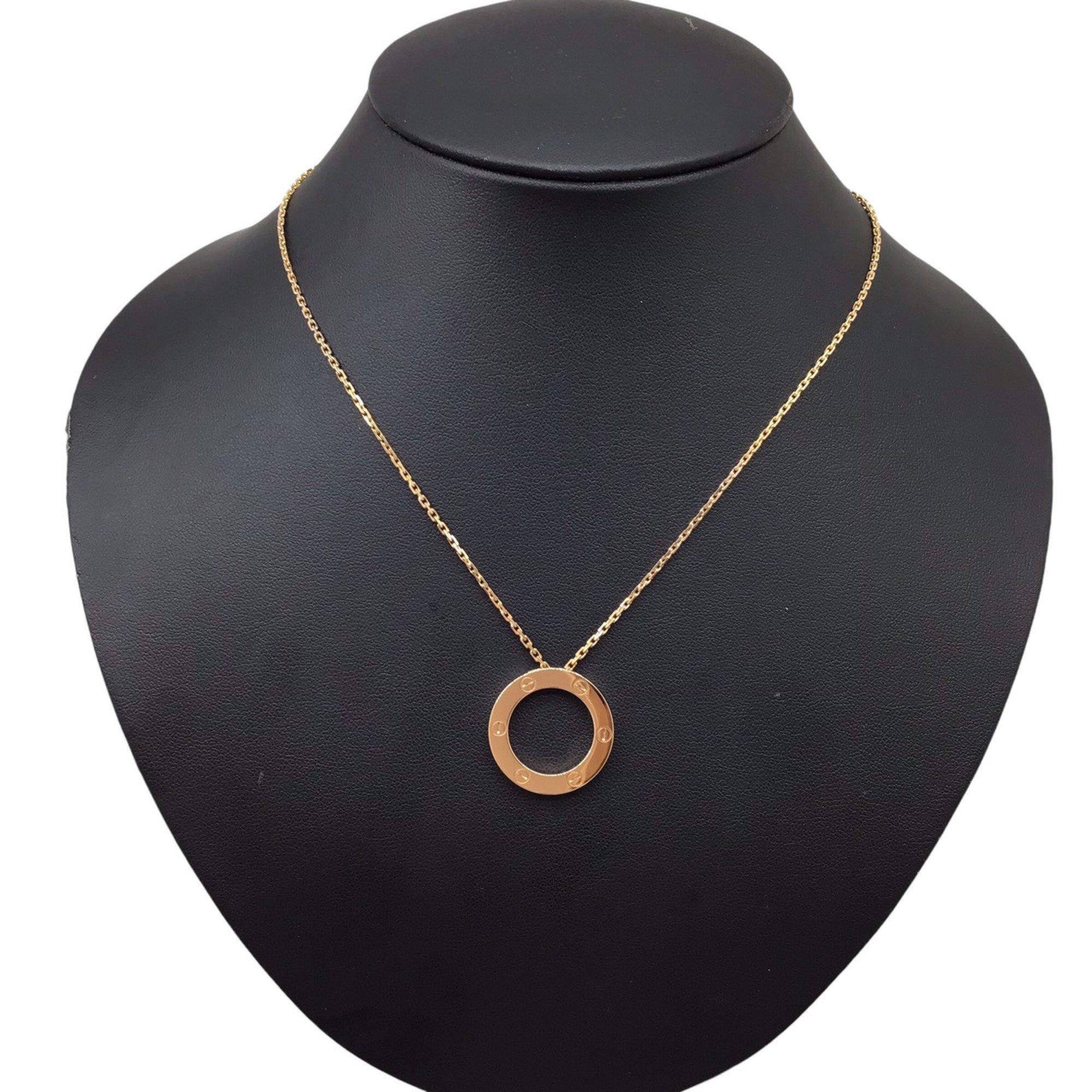 Cartier Love Circle Necklace K18PG B7014400 Pink Gold LOVE Item 18K Women Men