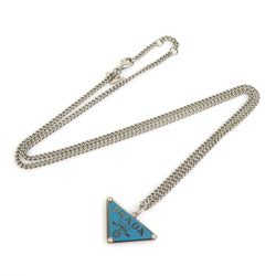 PRADA Necklace Triangle Metal Blue x Silver Men's Women's 55751k