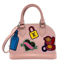 Louis Vuitton LOUIS VUITTON Handbag Shoulder Bag Epi LV Stories Alma BB Leather Light Pink Multicolor Silver Women's M52481 z2079