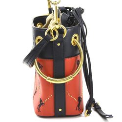 Chloé Chloe Shoulder Bag Leather Navy x Red Women's 55739g