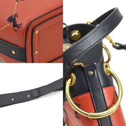 Chloé Chloe Shoulder Bag Leather Navy x Red Women's 55739g