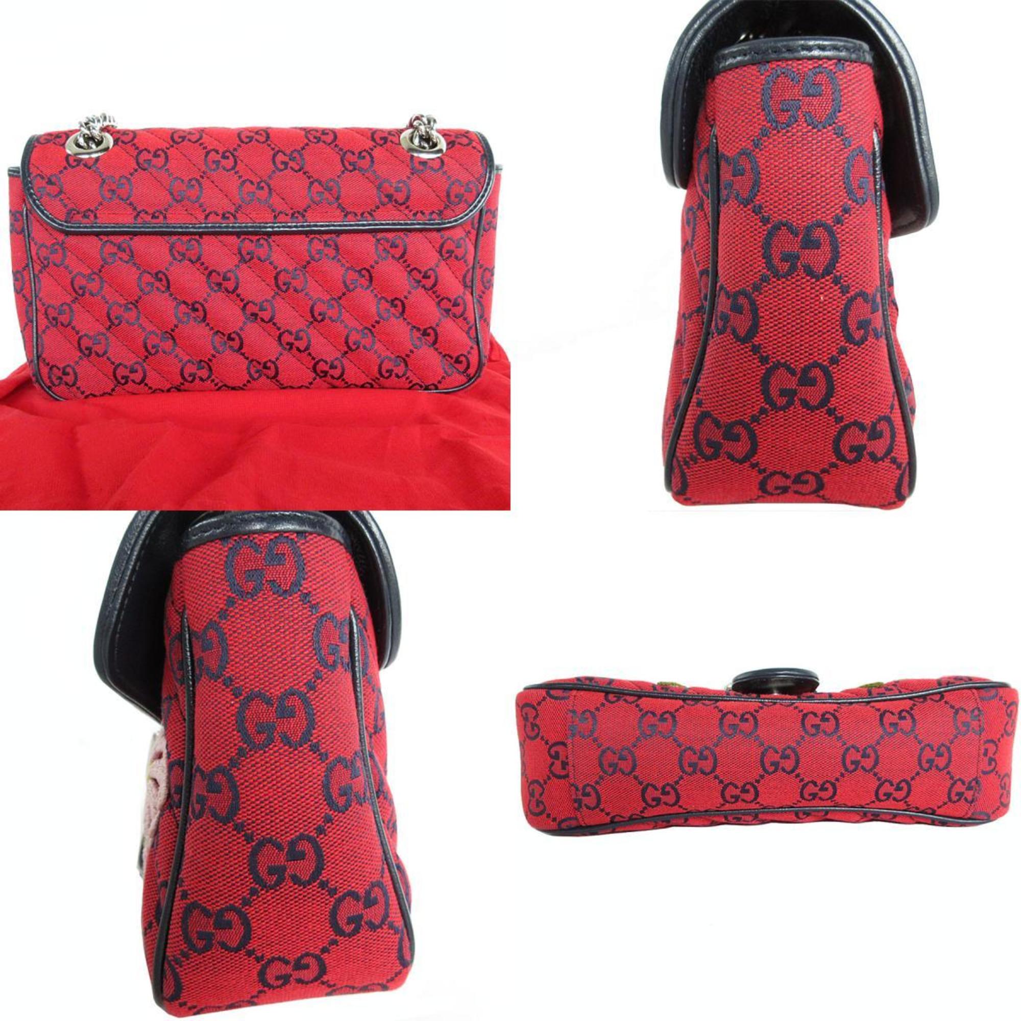 GUCCI Shoulder Bag GG Canvas Red Women's 443497 s0325g