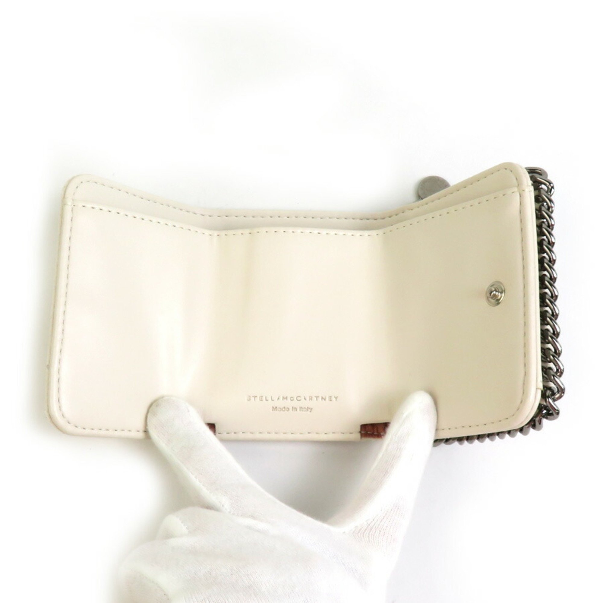 Stella McCartney Tri-fold Wallet, Faux Leather, Ivory, Women's, 55745g