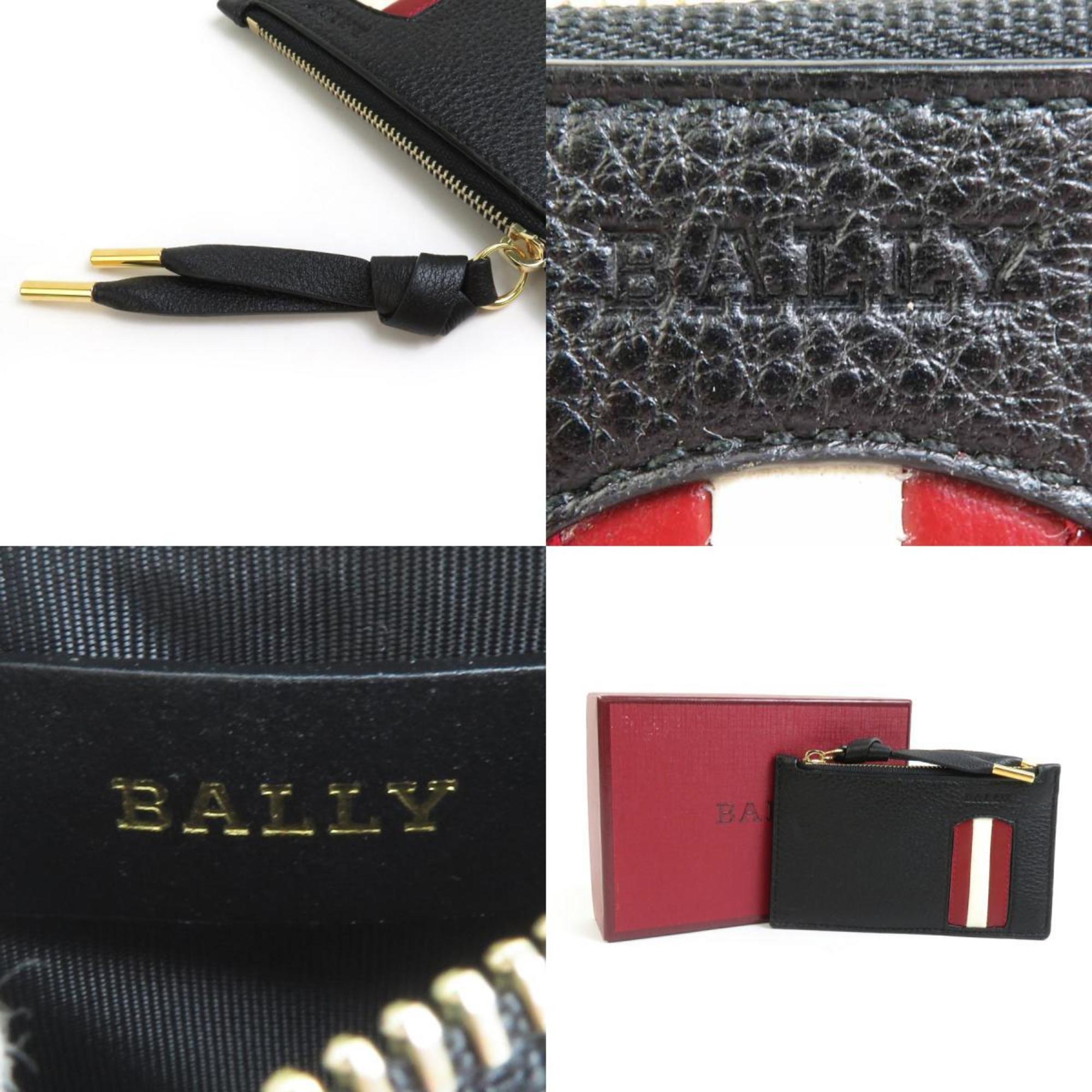 BALLY Wallet/Coin Case/Business Card Holder/Card Case Leather Black Men's Women's 55744g