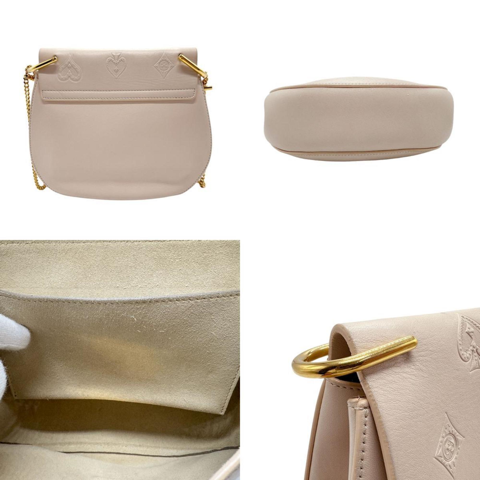 Chloé Chloe Drew Leather Shoulder Bag Light Beige Women's Z2545