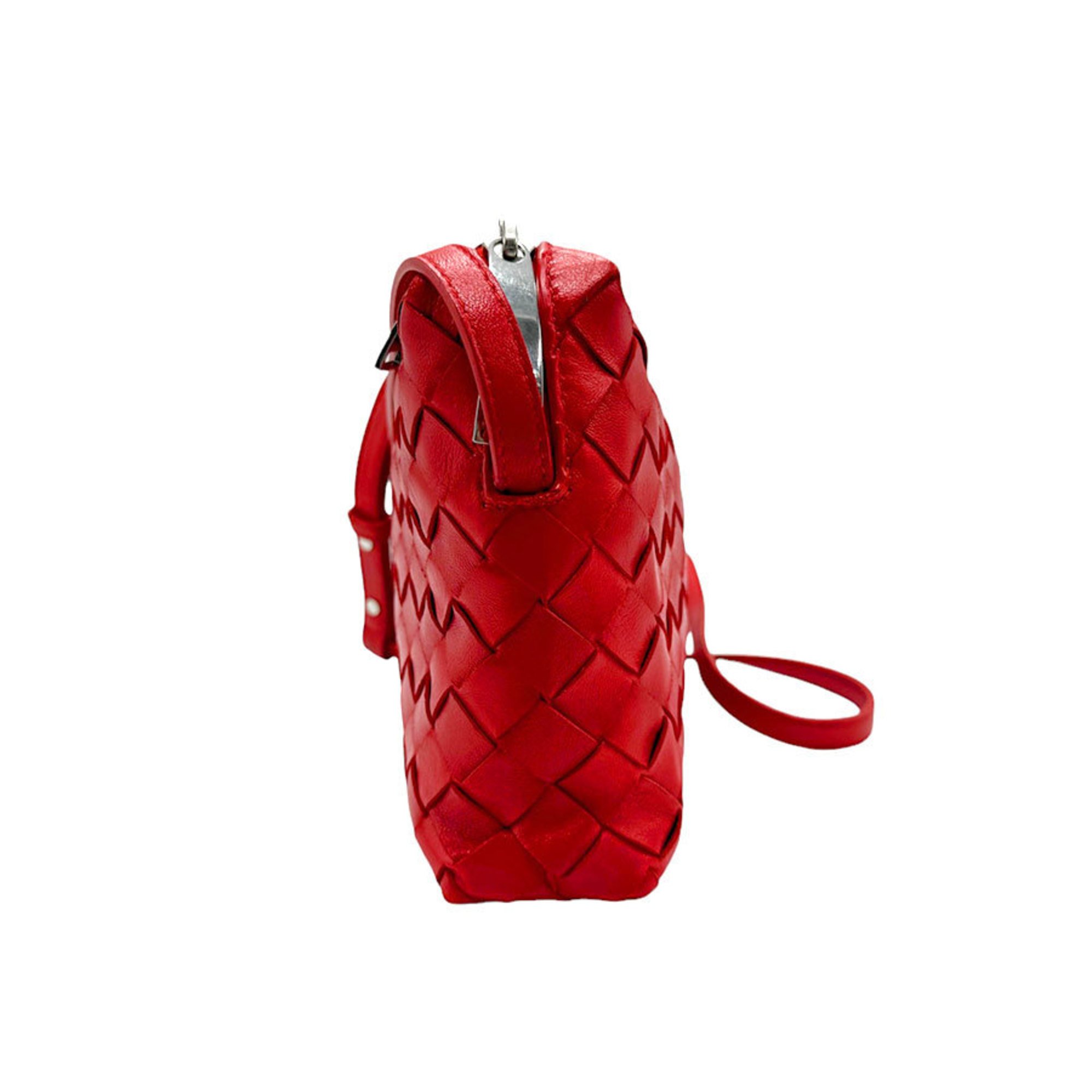 BOTTEGA VENETA Shoulder Bag Intrecciato Leather Red Women's z2520