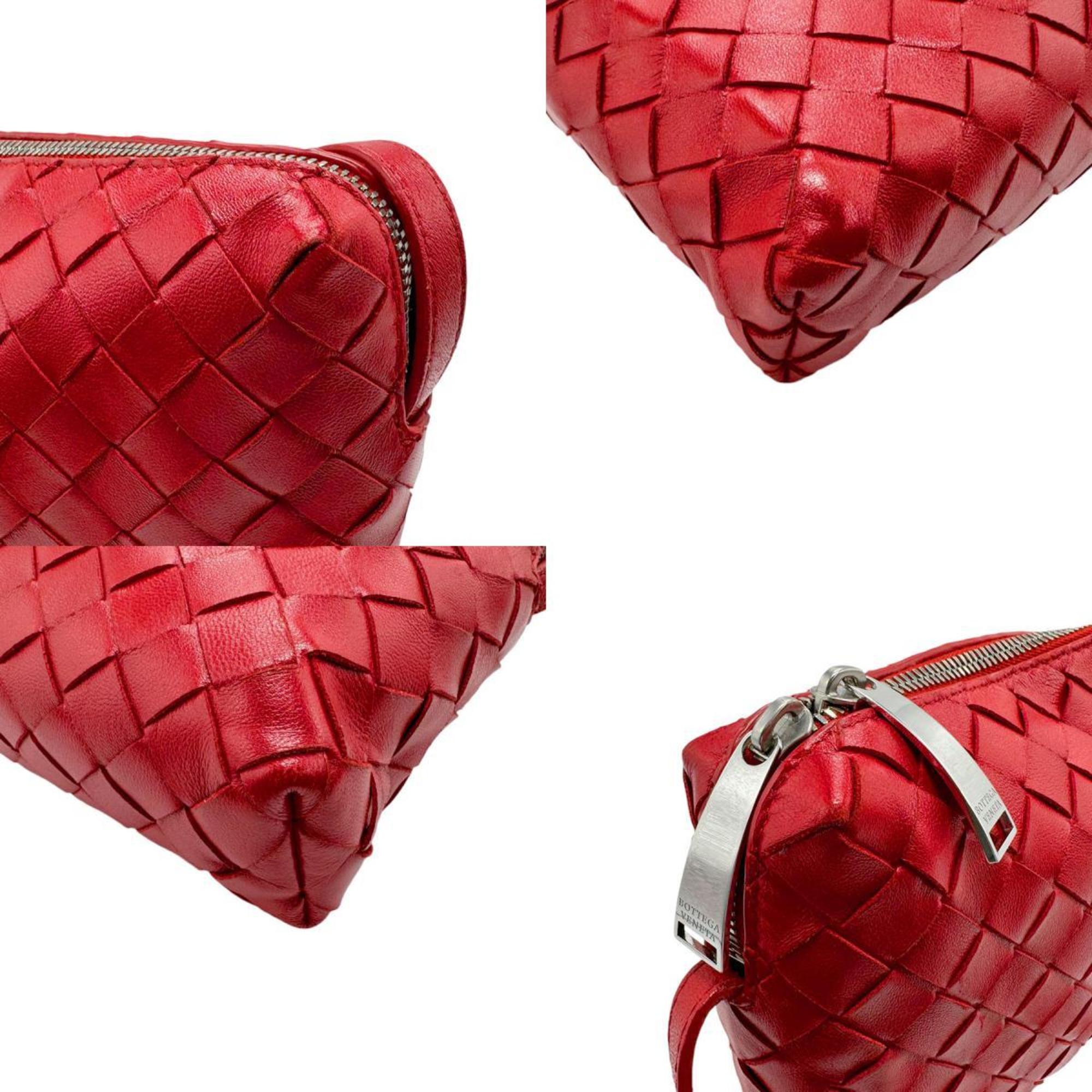 BOTTEGA VENETA Shoulder Bag Intrecciato Leather Red Women's z2520