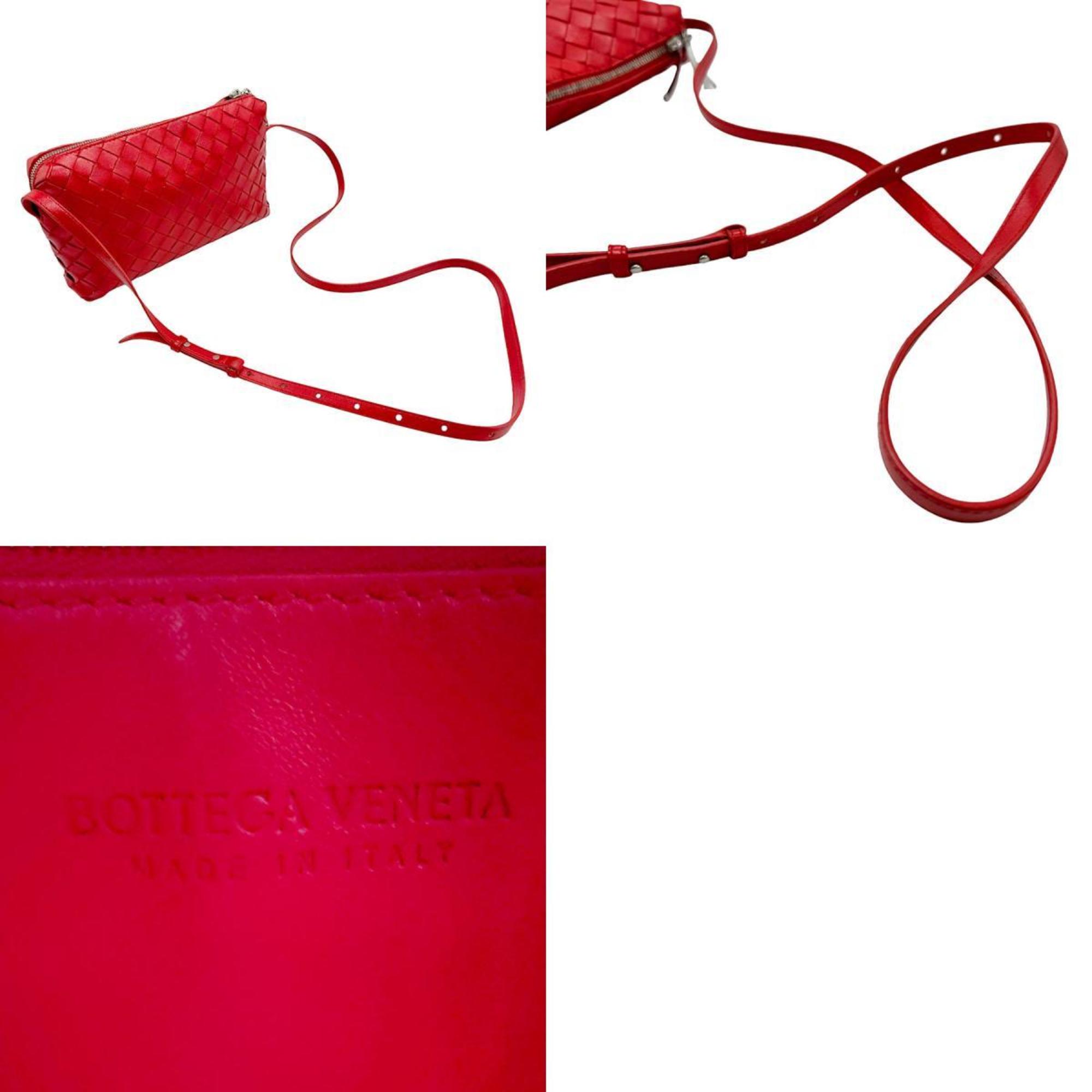 BOTTEGA VENETA Shoulder Bag Intrecciato Leather Red Women's z2520