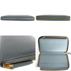 Burberry round long wallet leather blue grey men's women's s0333a