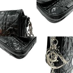 Christian Dior Shoulder Bag Patent Leather Black Women's z2511