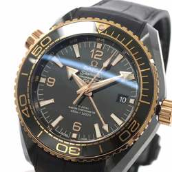 OMEGA Seamaster Planet Ocean GMT 600m combination 215 63 46 22 01 001 men's watch date black K18PG automatic self-winding