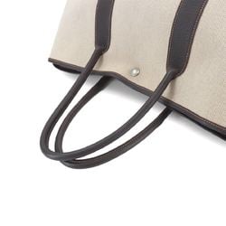 Hermes HERMES Garden 36 PM Toile H Leather Beige Brown T Stamp Party